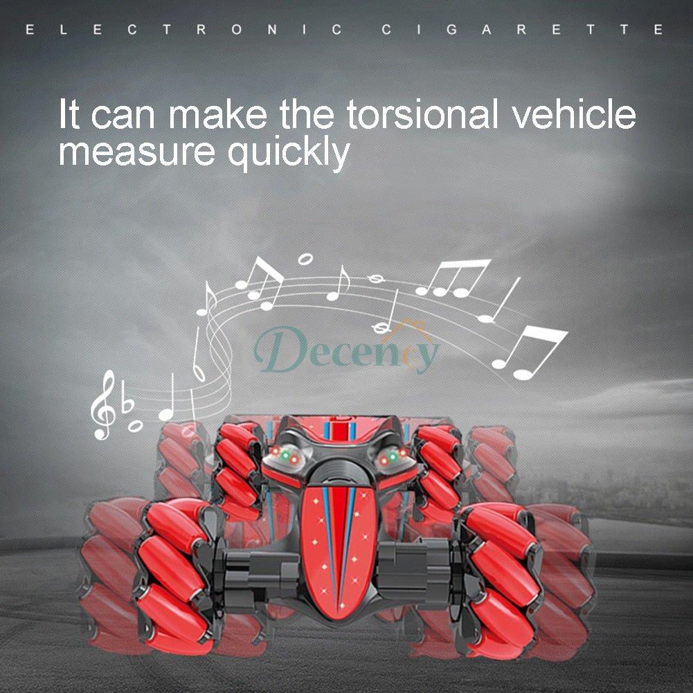 RC Rotatable Stunt Gesture Sensing Twisting Off-Road Vehicle Light Music Car Kids Intelligent Toy - Decency