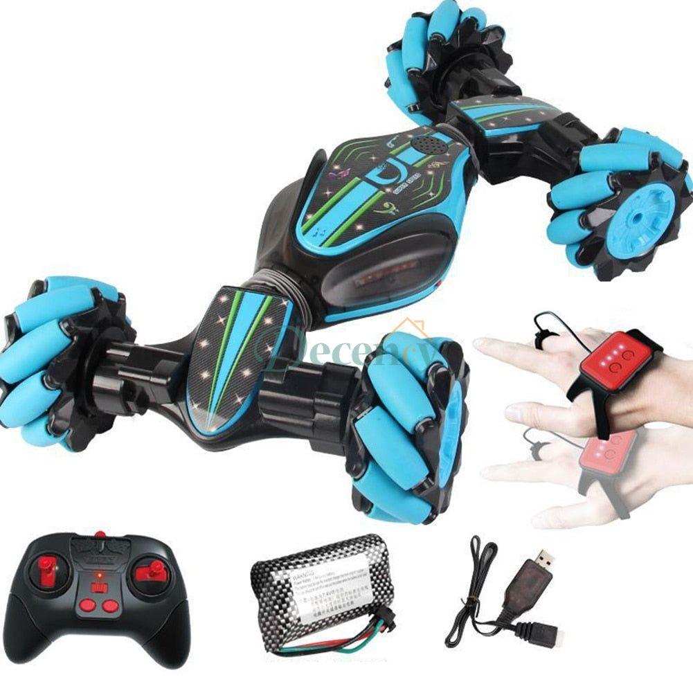 RC Rotatable Stunt Gesture Sensing Twisting Off-Road Vehicle Light Music Car Kids Intelligent Toy - Decency