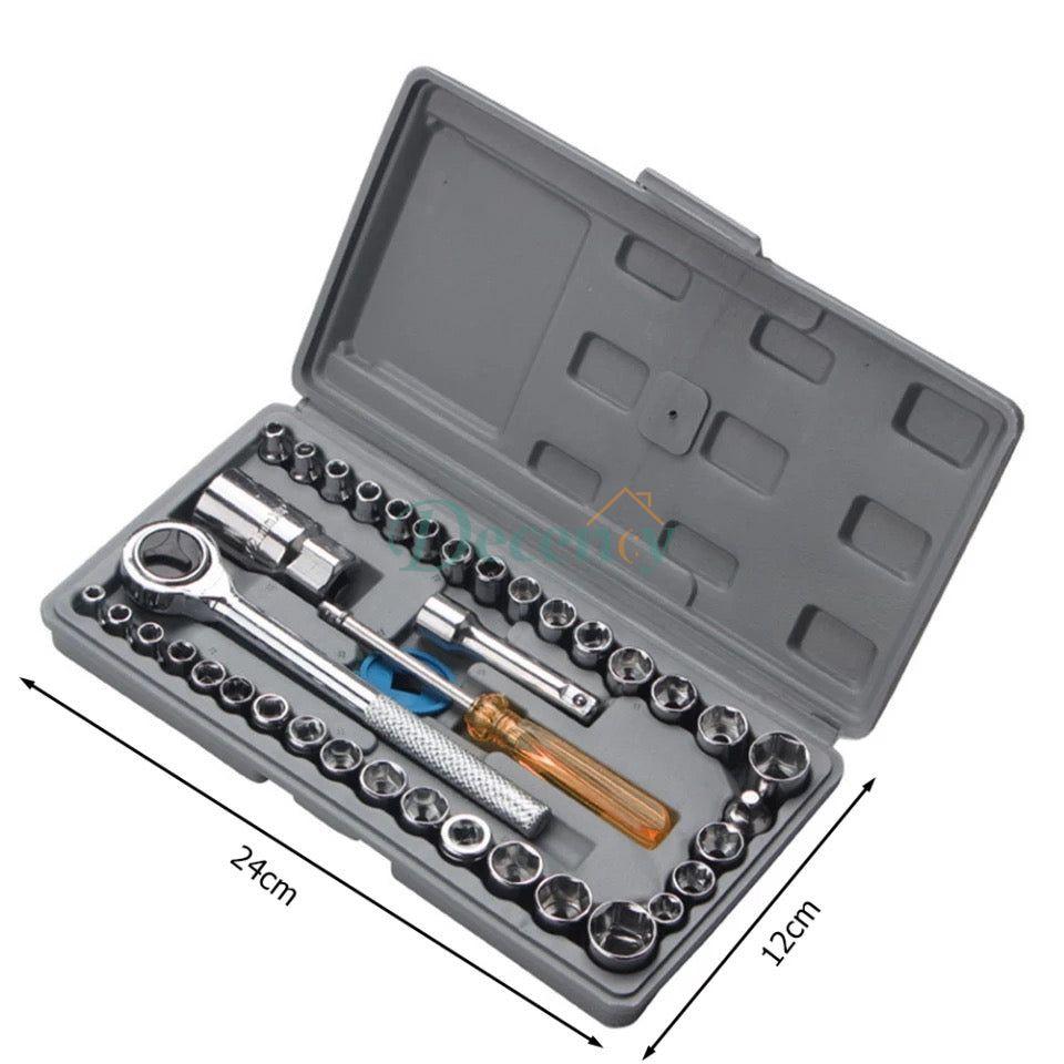 40 Pcs Combination Socket Wrench Set Tool Kit - Decency