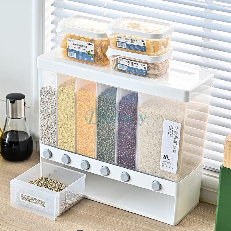 10 Kg Wall Mounted Divided Rice and Cereal Dispenser - Decency