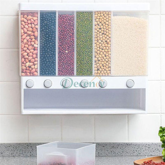 10 Kg Wall Mounted Divided Rice and Cereal Dispenser - Decency