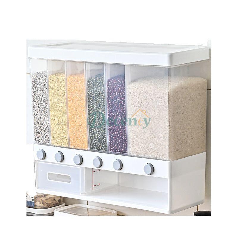 10 Kg Wall Mounted Divided Rice and Cereal Dispenser - Decency
