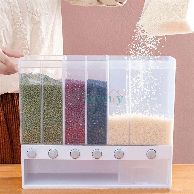 10 Kg Wall Mounted Divided Rice and Cereal Dispenser - Decency