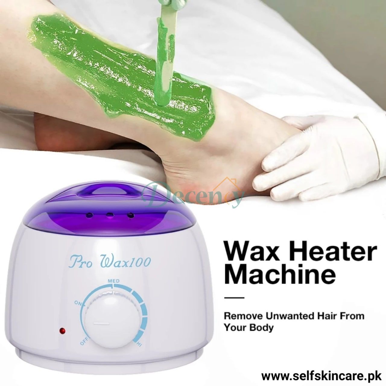 Pro Wax Machine 100 Professional Wax Heater And Warmer (With Free 100gm Wax Beans) - Decency