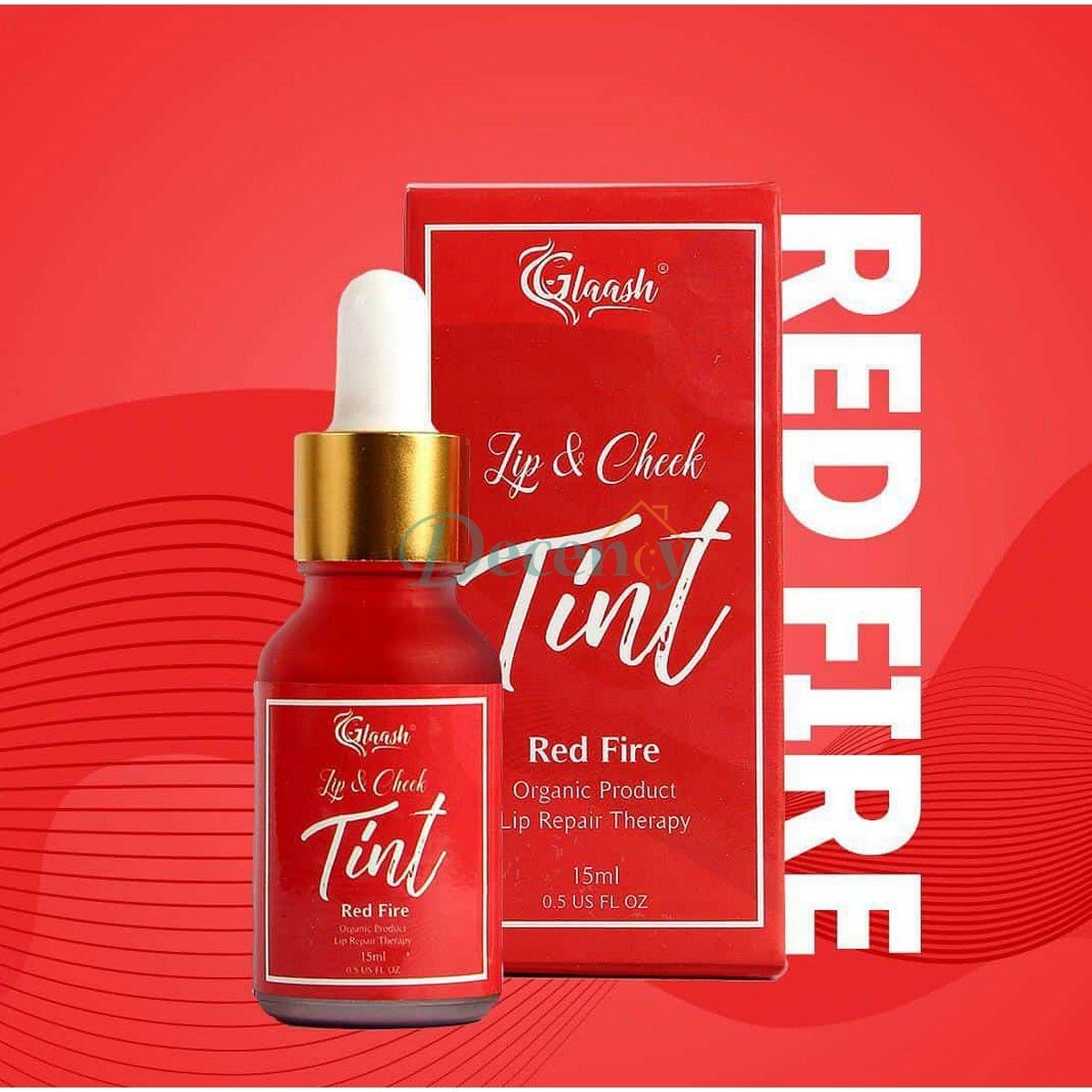 Glaash Lip & Cheek Tint Water Based 15ml - Red Fire | Plum Fatale | Sparkling Pink | Peach Punch - Decency