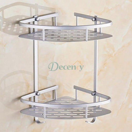 2 Layer Aluminium Bathroom Corner Rack - Decency