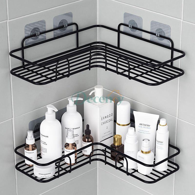 Wall Mounted 3m Sticker Bathroom Shelves Corner Storage Rack - Decency