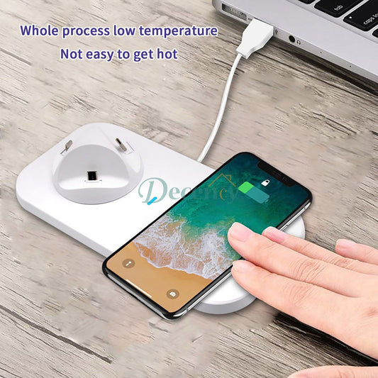 3 In 1 Multi Function Wireless Charger For Phone,Smart Watches And Bluetooth Headphones - Decency