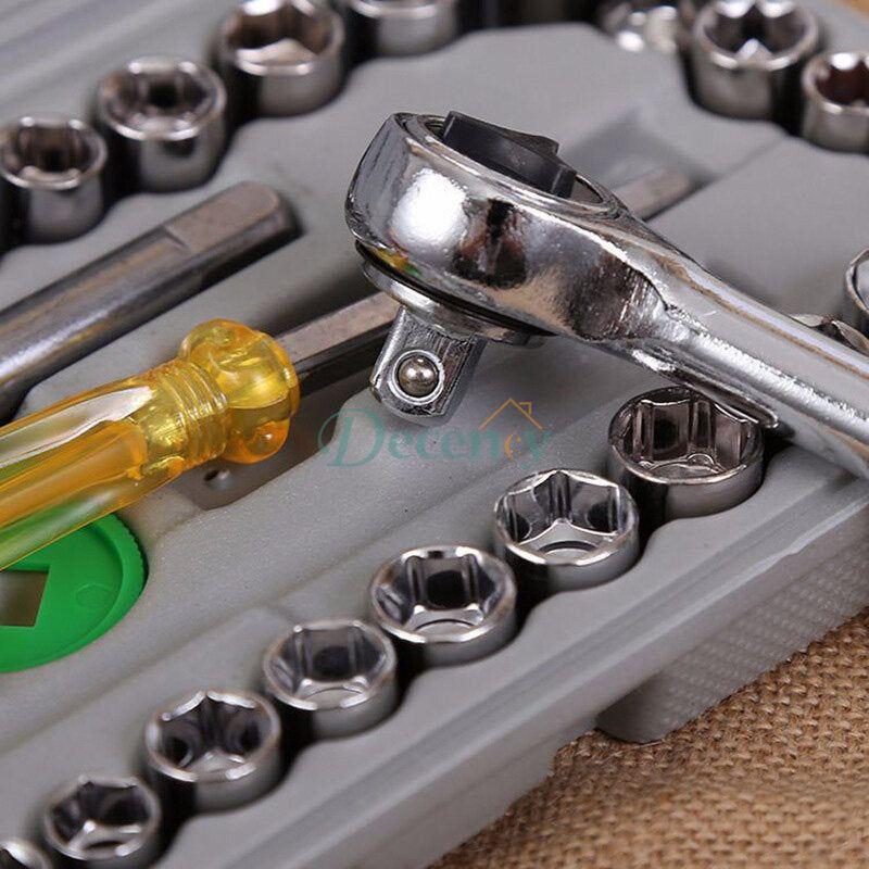 40 Pcs Combination Socket Wrench Set Tool Kit - Decency