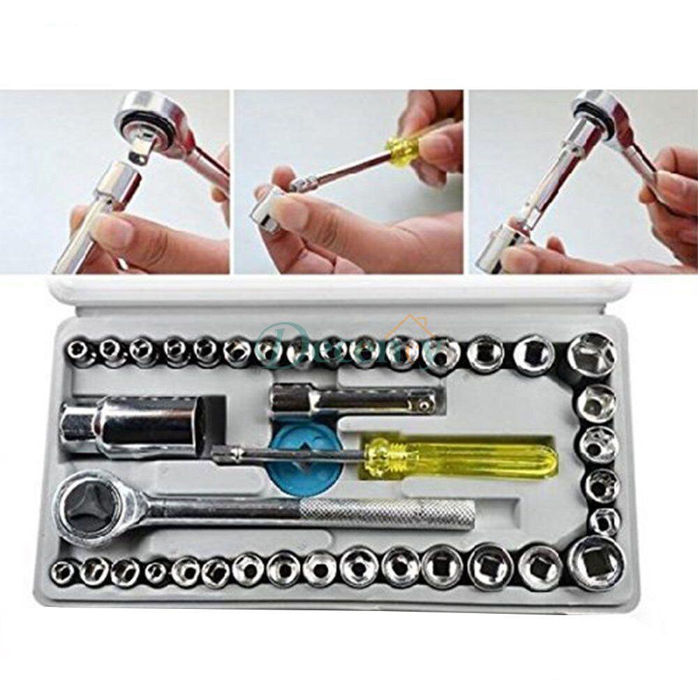 40 Pcs Combination Socket Wrench Set Tool Kit - Decency