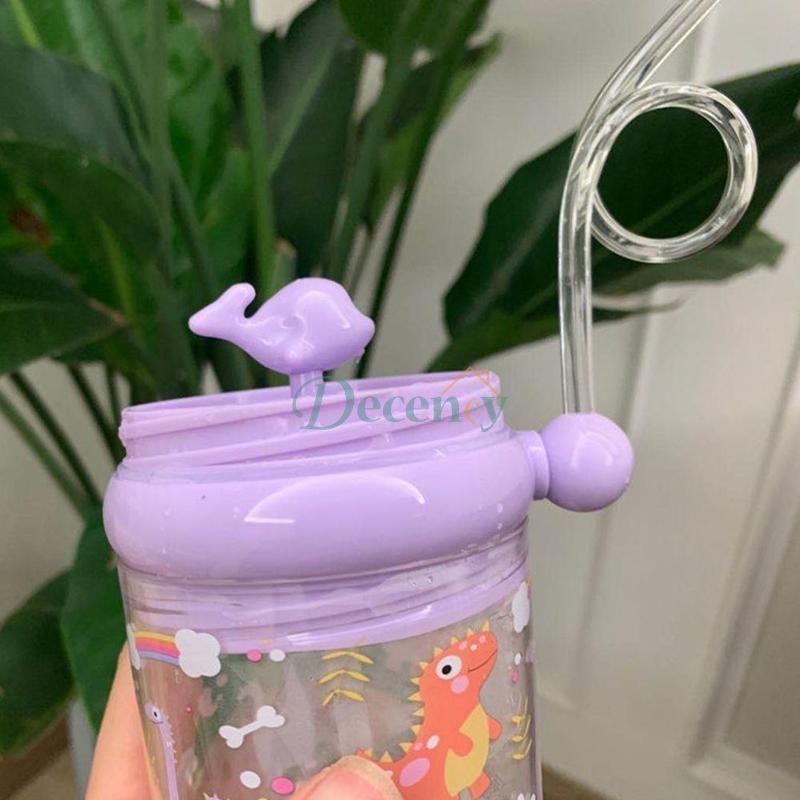 Baby Water Bottle (250ML) Cartoon Whale Children Cup Baby Feeding Bottle Sraw - Decency