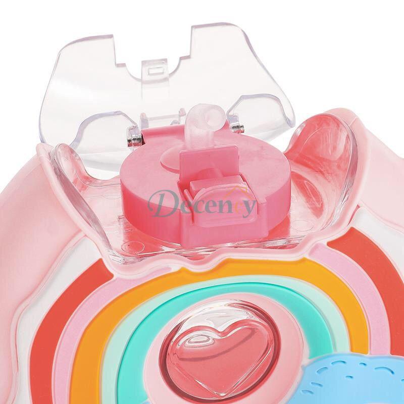 Donuts Water Bottle for Kids Silicone Portable Children Cup with Straw Water Bottle - Decency
