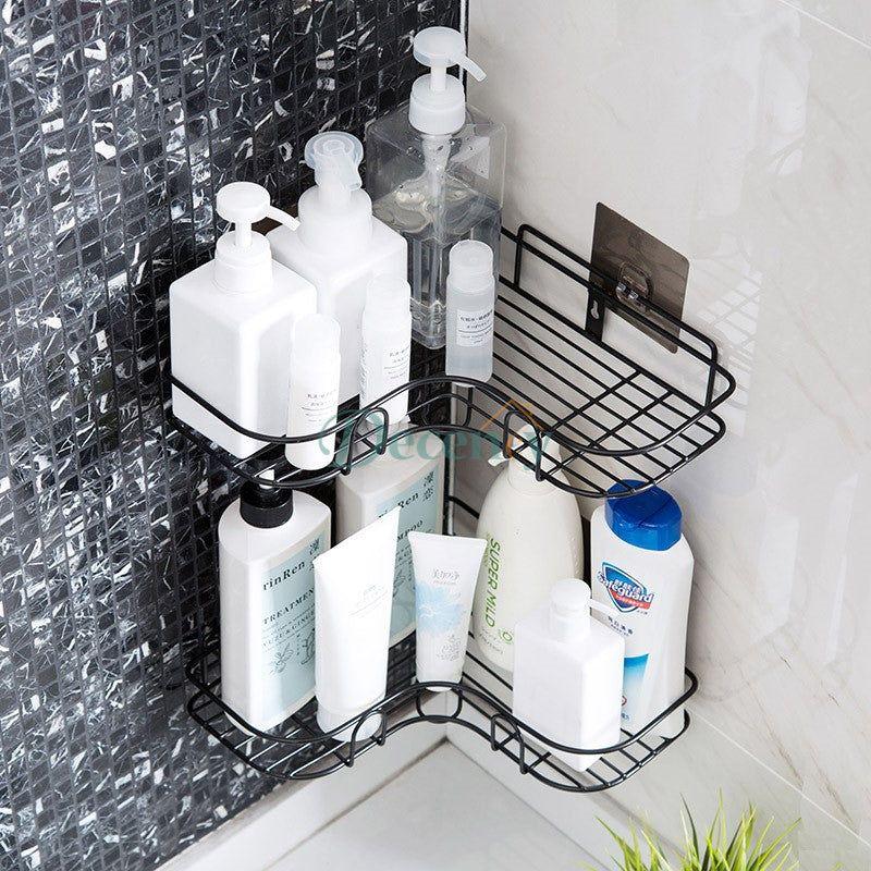 Wall Mounted 3m Sticker Bathroom Shelves Corner Storage Rack - Decency