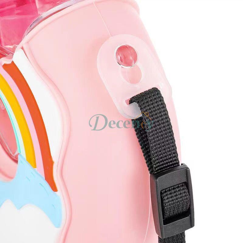 Donuts Water Bottle for Kids Silicone Portable Children Cup with Straw Water Bottle - Decency