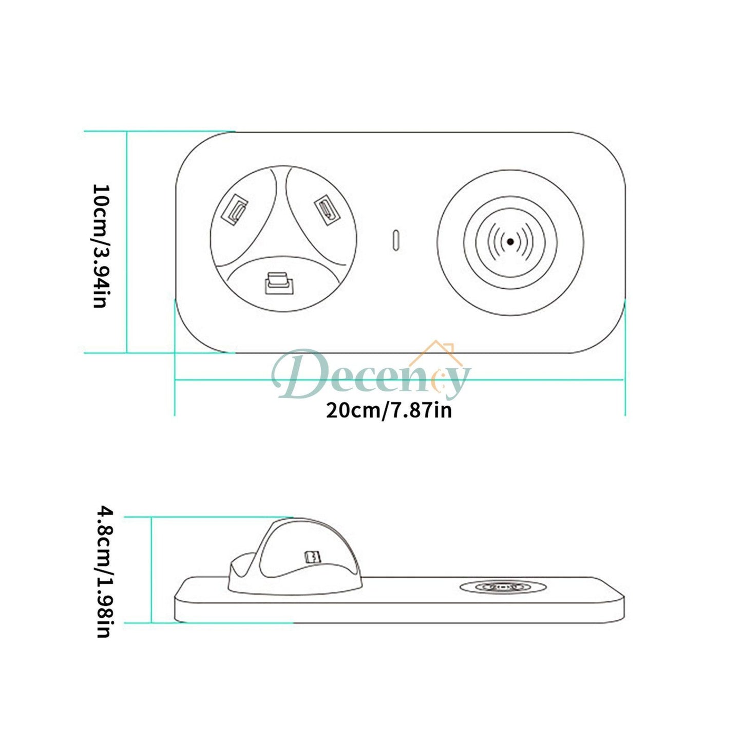 3 In 1 Multi Function Wireless Charger For Phone,Smart Watches And Bluetooth Headphones - Decency