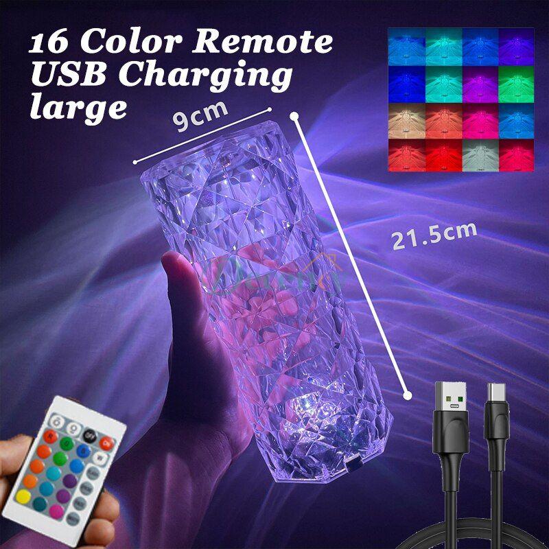 Modern Crystal Table Lamps with 16 RGB Color - Decency