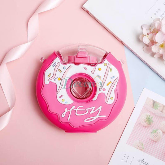 Donuts Water Bottle for Kids Silicone Portable Children Cup with Straw Water Bottle - Decency