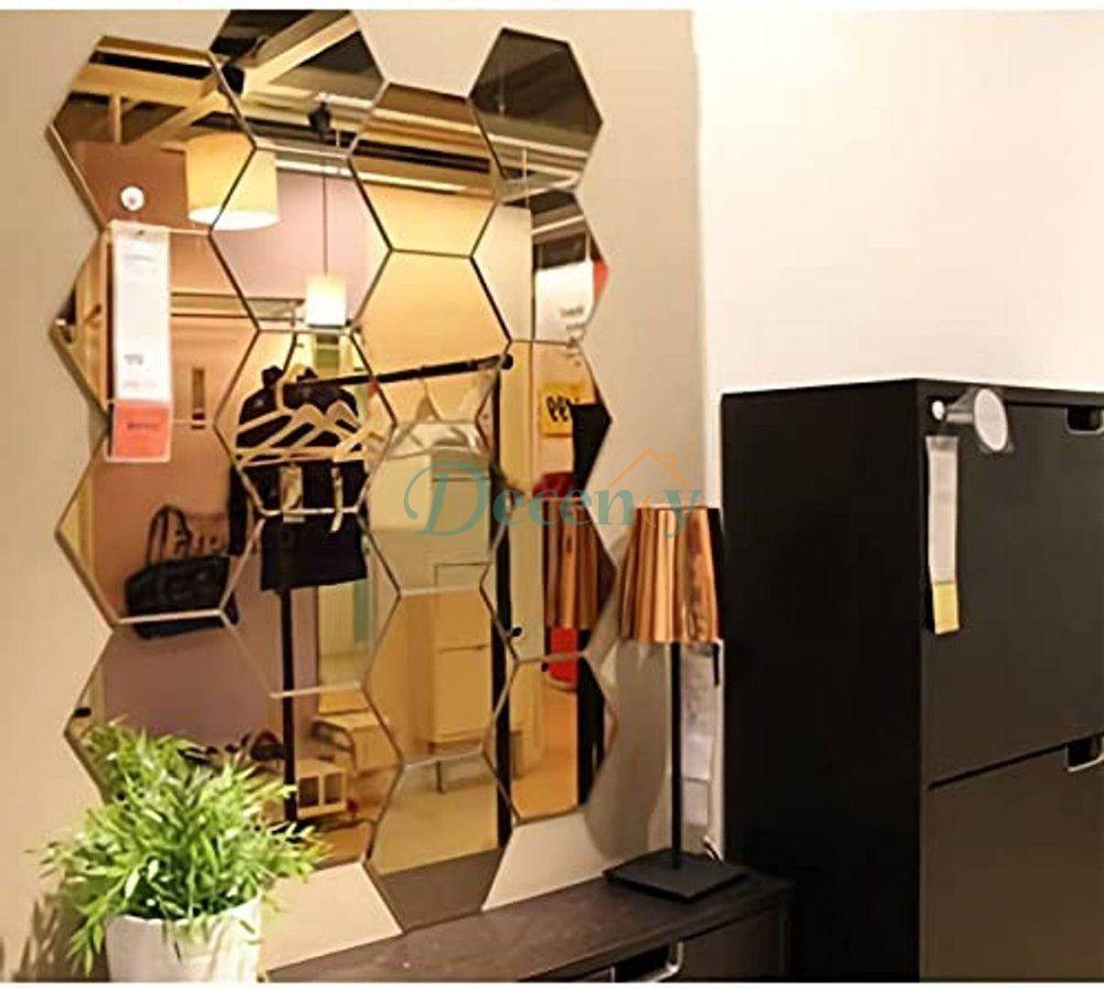 Hexagon 3D Acrylic Decor Mirror Wall Sticker for Dining Room Wall Decor - Decency
