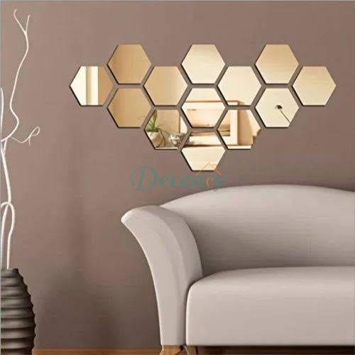 Hexagon 3D Acrylic Decor Mirror Wall Sticker for Dining Room Wall Decor - Decency