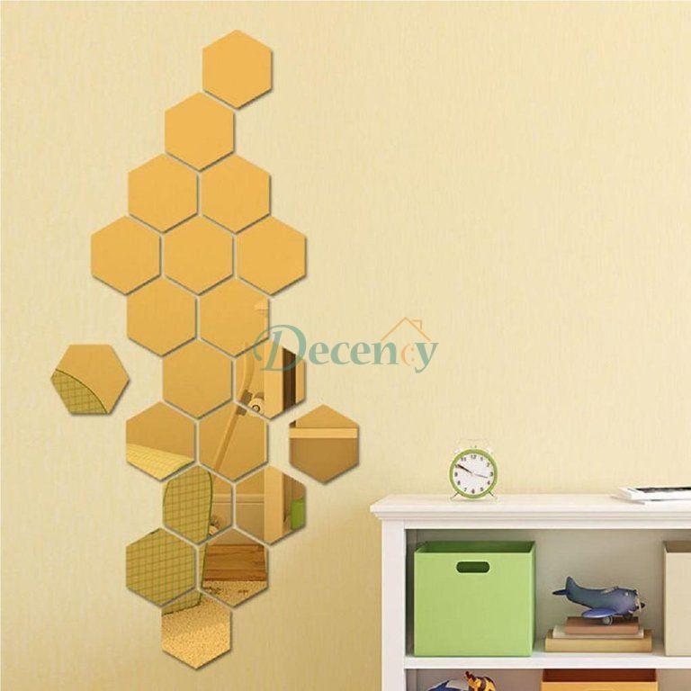 Hexagon 3D Acrylic Decor Mirror Wall Sticker for Dining Room Wall Decor - Decency