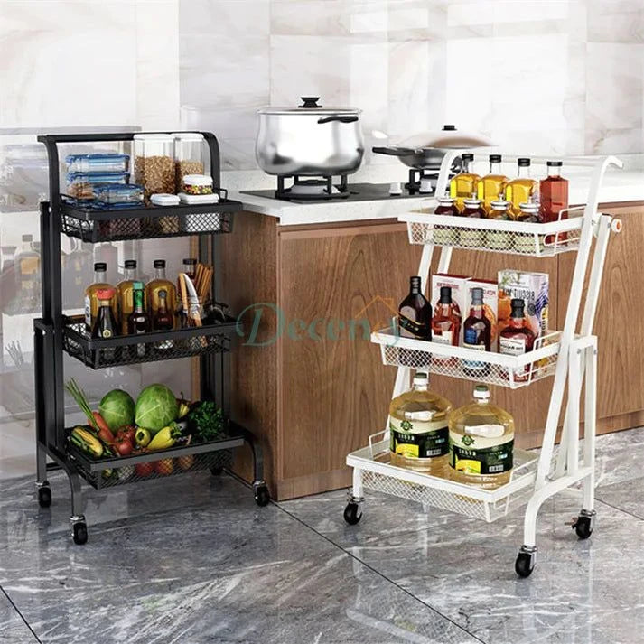 3-Tier Kitchen Fruits And Vegetables Folding Storage Rack - Decency