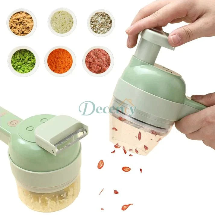 4 In 1 Handheld Electric Rechargeable Vegetable Cutter - Decency
