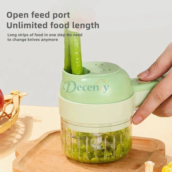 4 In 1 Handheld Electric Rechargeable Vegetable Cutter - Decency