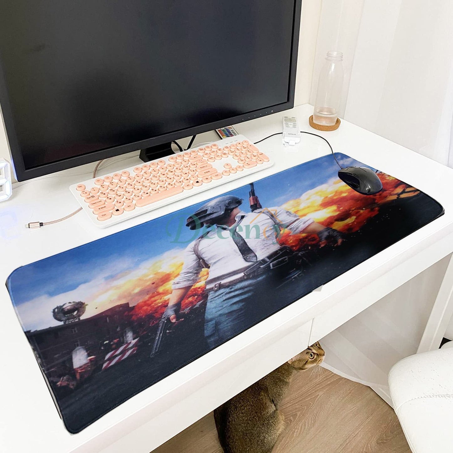 Cute Mouse Pad,Large Gaming Desk Mouse mat Cartoons Keyboard Pad,Laptop Desk Mat for Gaming, Writing, or Home Office Work 32 x 12 - Decency