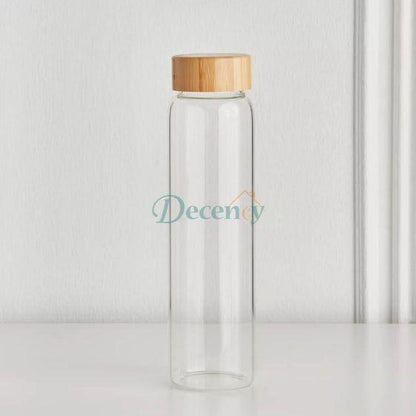 Cylindrical Glass Bottle Wooden Lid