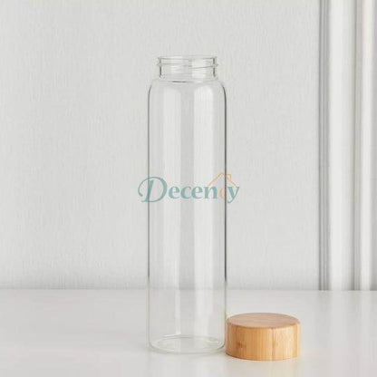 Cylindrical Glass Bottle Wooden Lid