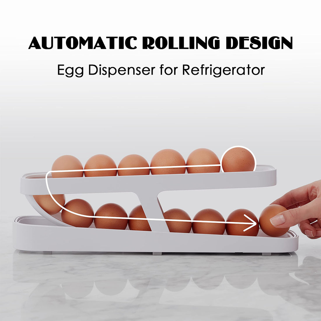 Automatic Rolling Egg Holder Rack Storage Box