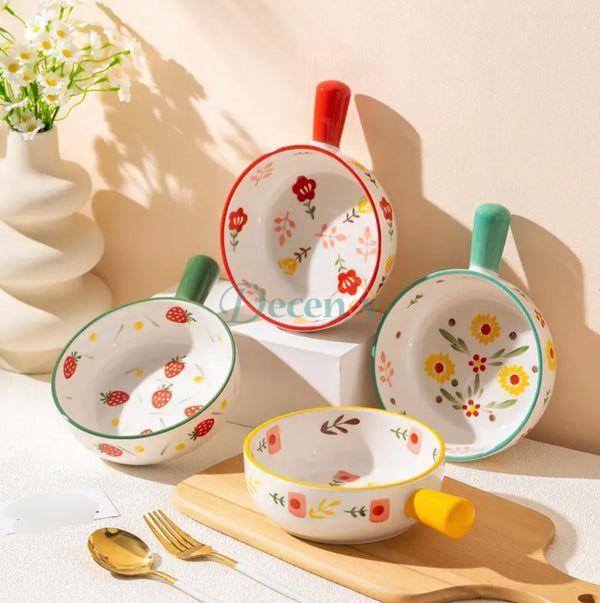 Ceramic Noodles Bowl with Handle