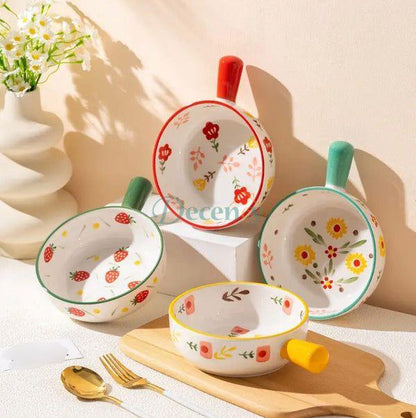 Ceramic Noodles Bowl with Handle