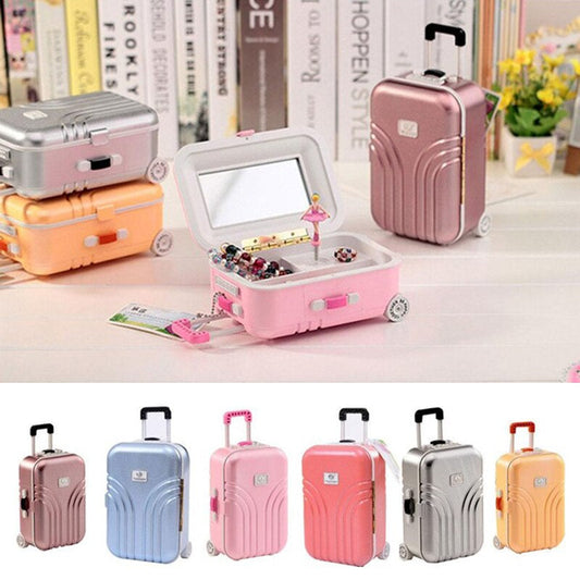 Mini Suitcase Shape Music | Jewellery Mini Storage Box