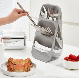 3-tiered utensil and knife storage organizer