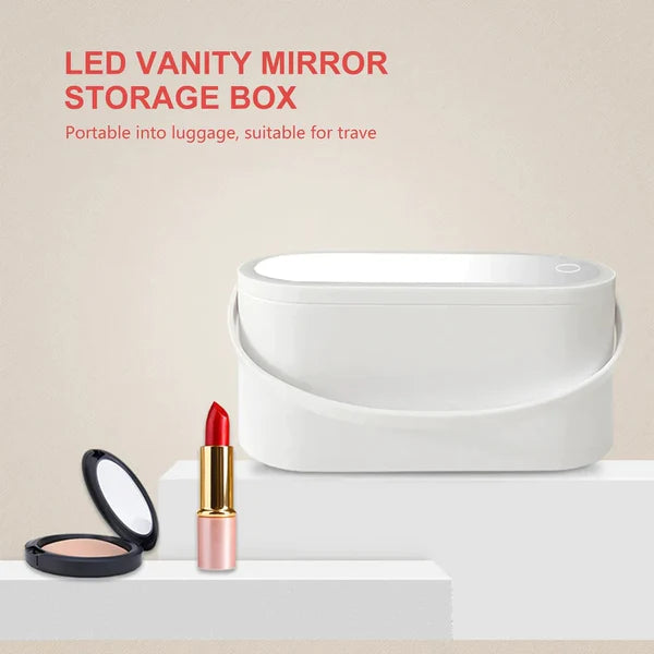 Portable Makeup Box With Led Mirror