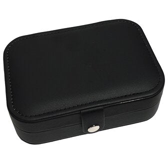 Jewelry box - black - with press stud for traveling