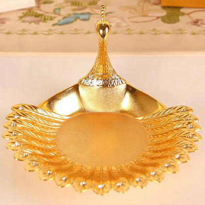 Golden Bird Handicraft Embossed Metal Fruit Basket