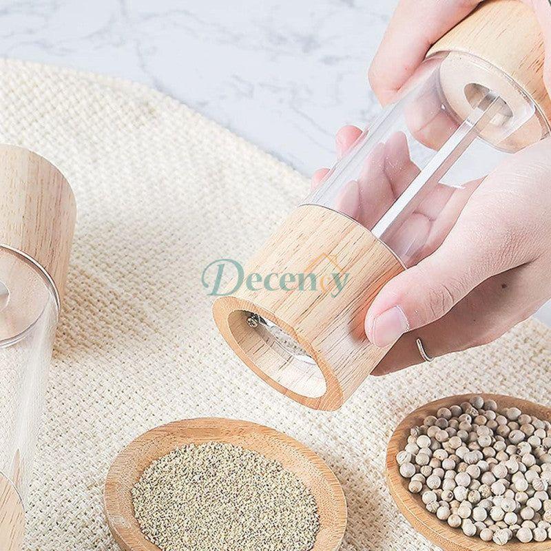 Pepper Grinder Wooden Acrylic Manual Pepper Mills Shakers