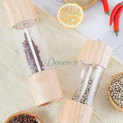 Pepper Grinder Wooden Acrylic Manual Pepper Mills Shakers