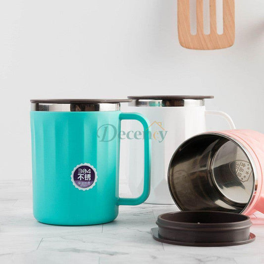 400ml Insulated Coffee Mug with Lid – Thermal Travel Cup for Hot & Cold Beverages