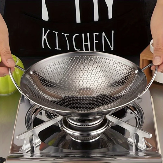 Premium Honeycomb Stainless Steel Frying Pan – 29 cm