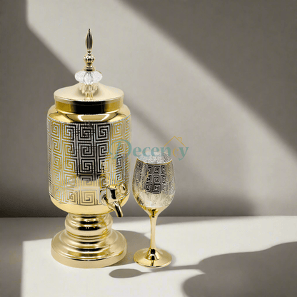 Elegant Glass Decanter with Glasses