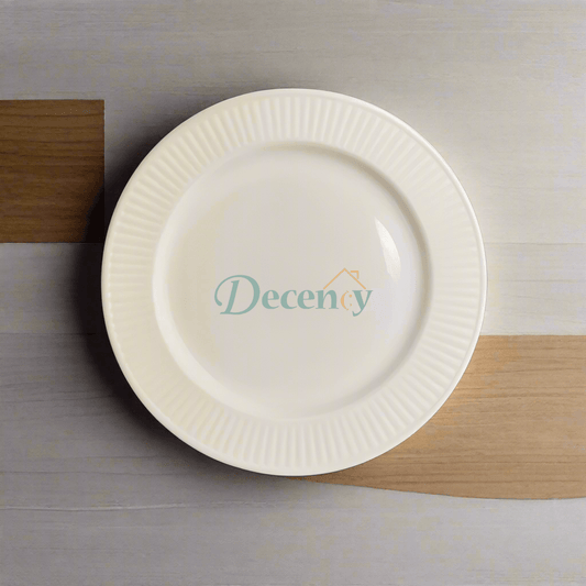 white ceramic dinner plate  ribbed rim ceramic plate  classic white ceramic dish  dishwasher safe dinner plate  elegant ceramic tableware