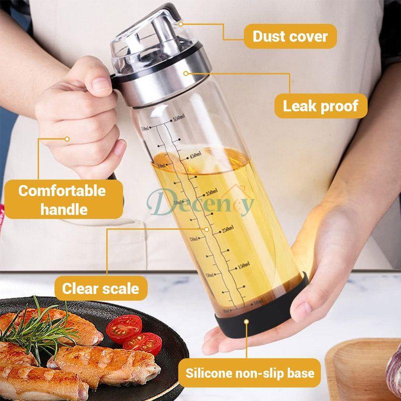 Glass Oil Dispenser Bottle Auto Flip 550 ML