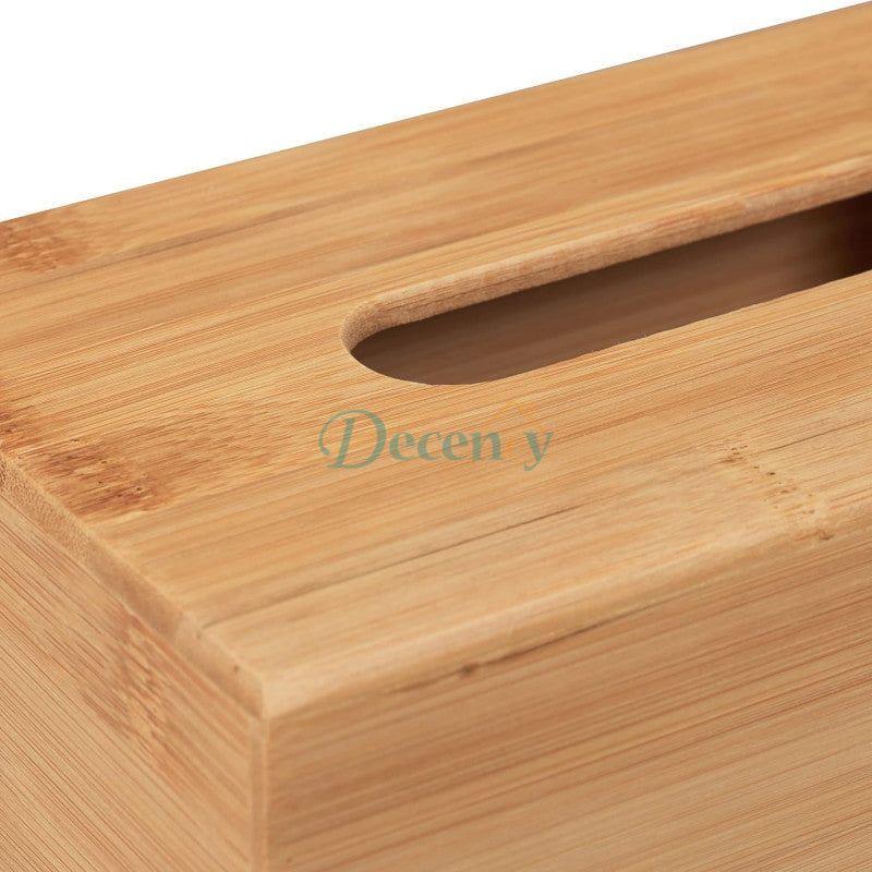 Premium Natural Bamboo Tissue Box Holder & Dispenser