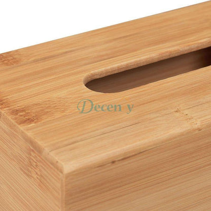 Premium Natural Bamboo Tissue Box Holder & Dispenser