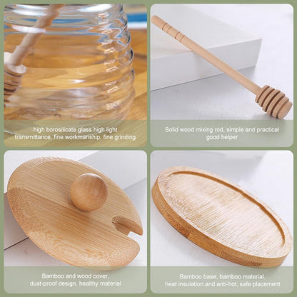 Glass Honey Jar With Wooden Stick