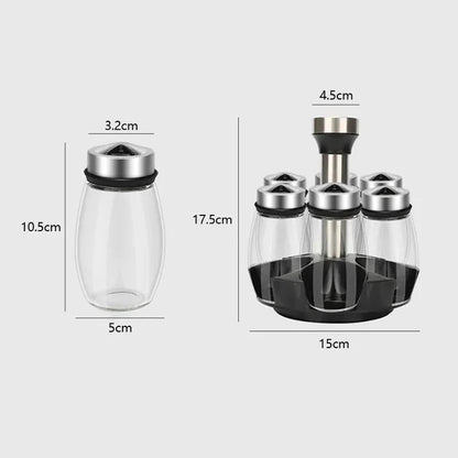 Premium Quality 6 Pcs Revolving Spice Jar