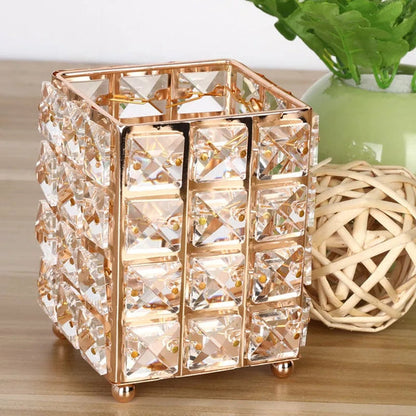 Crystal brush holder